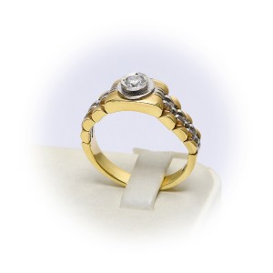 14 Ayar Altın Taşlı Erkek Yüzük | Mücevher Dünyası - Thumbnail