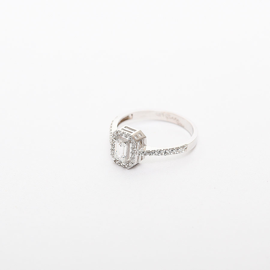 Tektas Yuzuk Beyaz Altin Swarovski Tk02740
