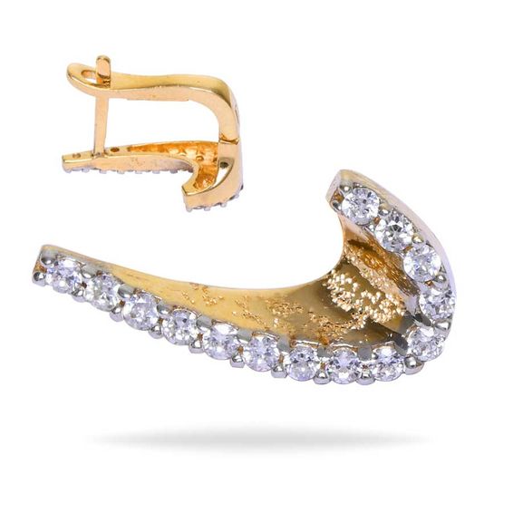 Mücevher Dünyası - 14 Ayar Taşlı Altın Küpe | Mücevher Dünyası