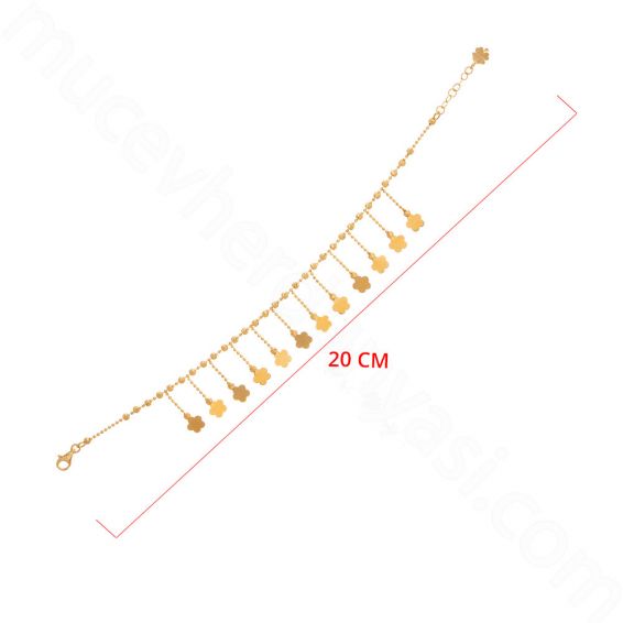 22 Ayar Dorika Sallantılı Çiçekli Altın Bileklik - 6,88 Gr.
