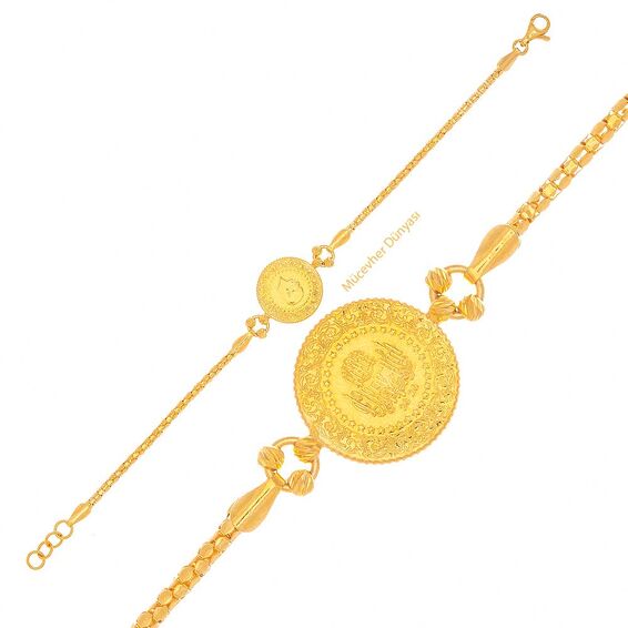 Mücevher Dünyası - 22 Ayar Çeyrekli Dorika Altın Bileklik - 8,05 Gr.