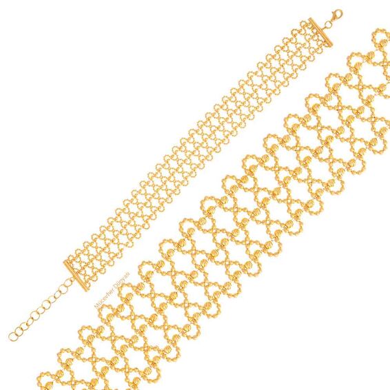 Mücevher Dünyası - 22 Ayar Dorika Özel Tasarım Altın Bileklik - 31,58 Gr.