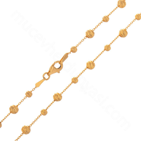 Mücevher Dünyası - 22 Ayar Dorika Toplu Altın Zincir - 100 Cm - 15,92 Gr.
