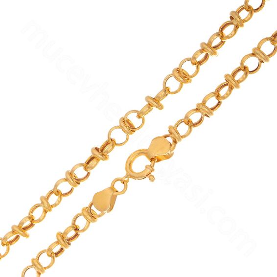 Mücevher Dünyası - 22 Ayar Erkek Altın Zincir - 60 Cm - 24,74 Gr.