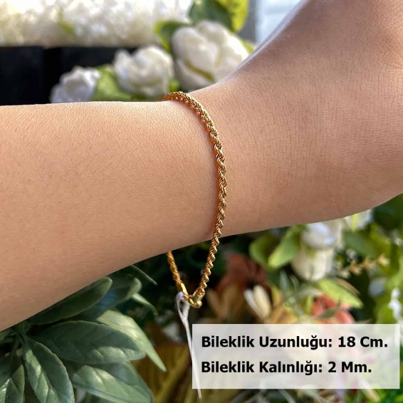 22 Ayar Halat Altın Bileklik - 1,71 Gr. - 18 Cm.