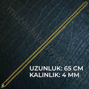 22 Ayar Halat Altın Zincir - 10,13 Gr. - 65 Cm. - Thumbnail