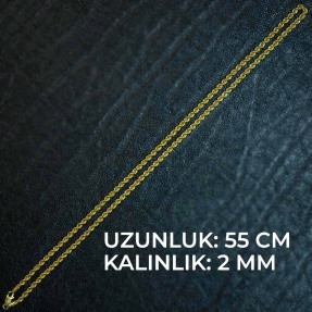 22 Ayar Halat Altın Zincir - 4,13 Gr. - 55 Cm. - Thumbnail