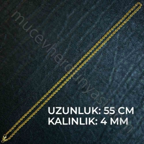 22 Ayar Halat Altın Zincir - 8,33 Gr. - 55 Cm. - Thumbnail