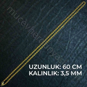 22 Ayar Halat Altın Zincir - 9,39 Gr. - 60 Cm. - Thumbnail