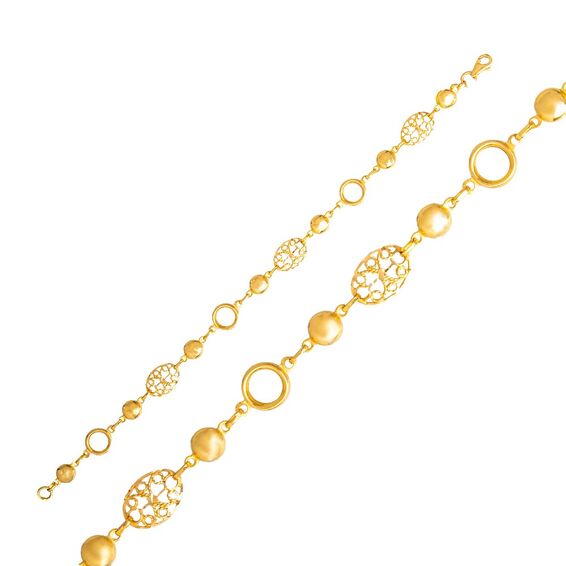 Mücevher Dünyası - 22 Ayar Halka Tasarım Altın Bileklik - 5,96 Gr.