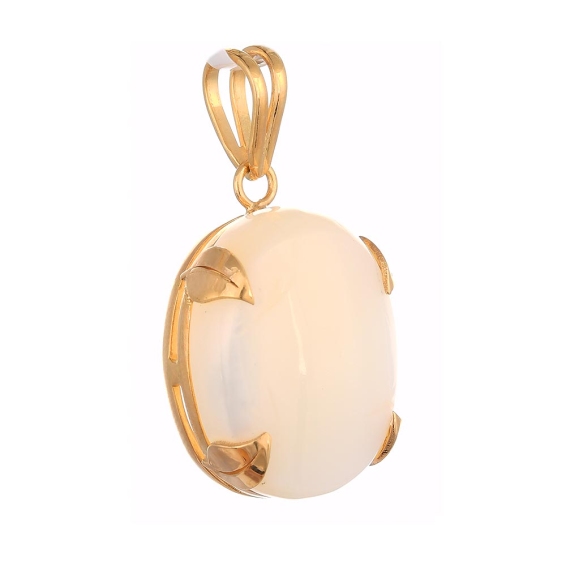 Mücevher Dünyası - 22 Ayar Milkopay Taşlı Kolye Ucu Altın Madalyon - 3,38 Gr.