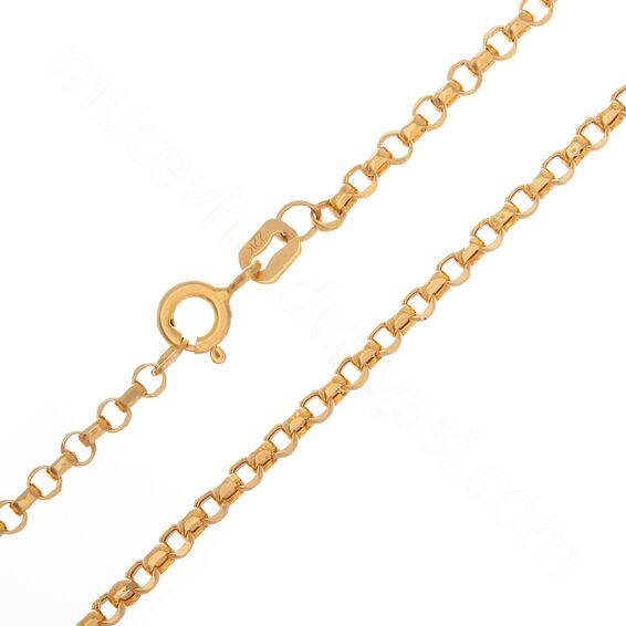 Mücevher Dünyası - 22 Ayar Özel Tasarım Altın Zincir 60 Cm - 5,59 Gr.