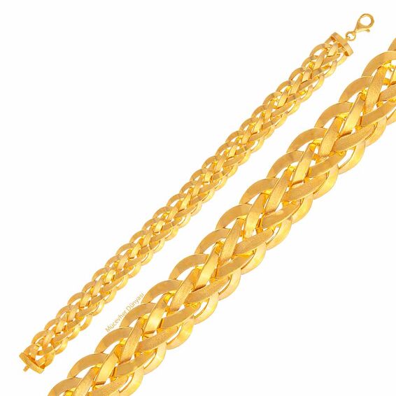 Mücevher Dünyası - 22 Ayar Özel Tasarım Zincir Altın Bileklik - 27,01 Gr.