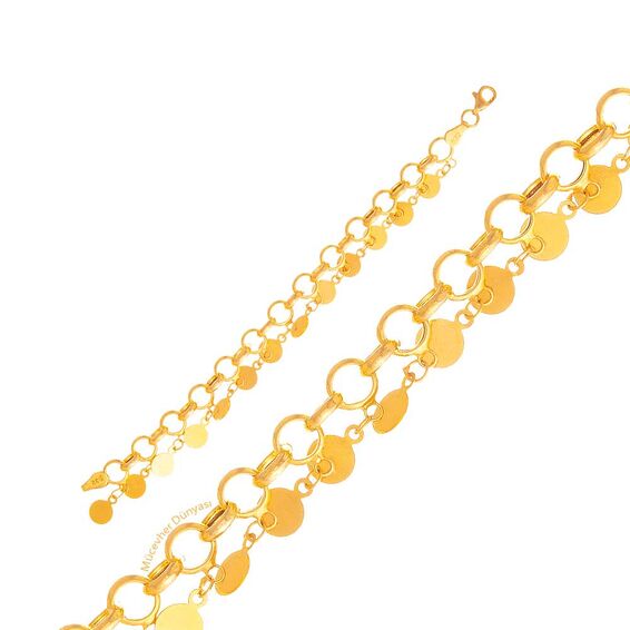 Mücevher Dünyası - 22 Ayar Pullu Çocuk Altın Bileklik - 5,76 Gr.