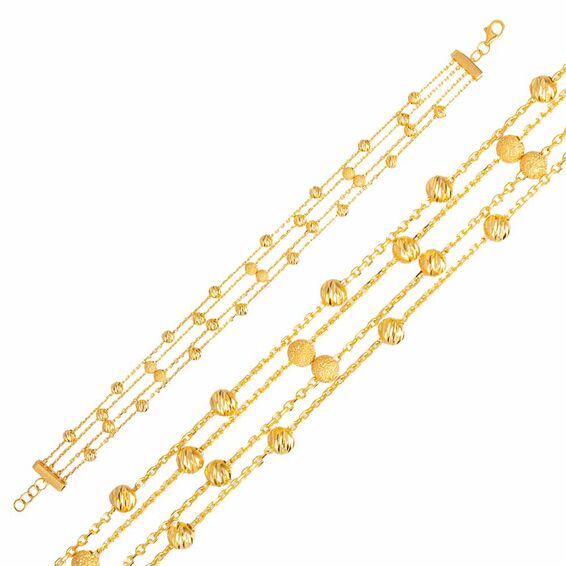 Mücevher Dünyası - 22 Ayar Sıralı Dorika Altın Bileklik - 12,16 Gr.