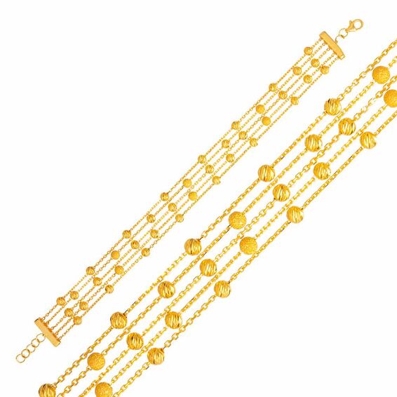 Mücevher Dünyası - 22 Ayar Sıralı Dorika Altın Bileklik - 14,42 Gr.