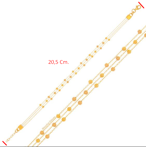 22 Ayar Sıralı Dorika Toplu Altın Bileklik - 4,67 Gr.