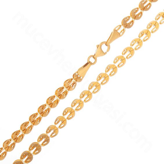 Mücevher Dünyası - 22 Ayar Tasarım Altın Zincir 60 Cm - 15,52 Gr.