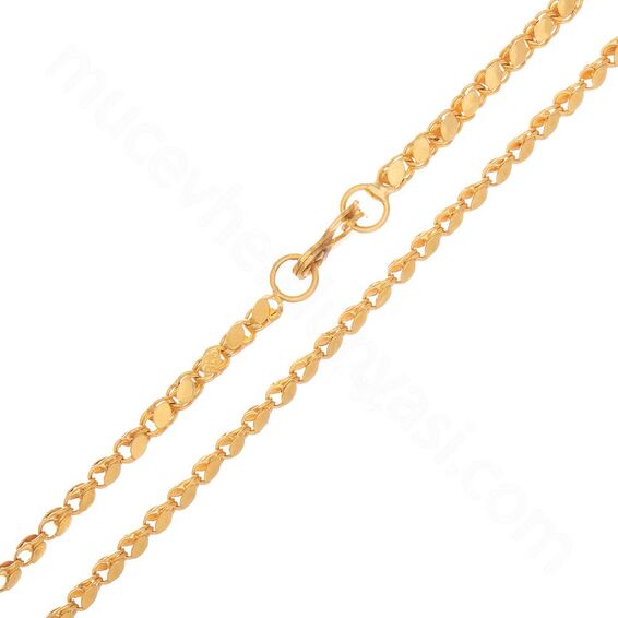 Mücevher Dünyası - 22 Ayar Tasarım Altın Zincir 60 Cm - 9,83 Gr.