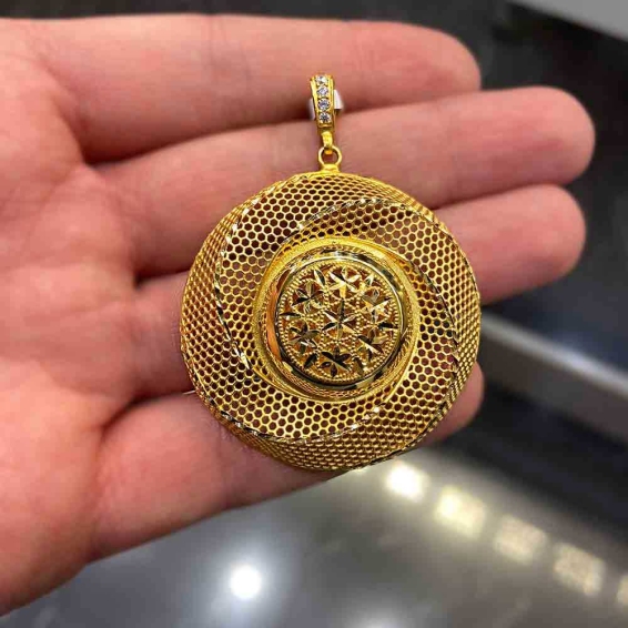 Mücevher Dünyası - 22 Ayar Taşlı Füzyon Altın Madalyon - 11,29 Gr.