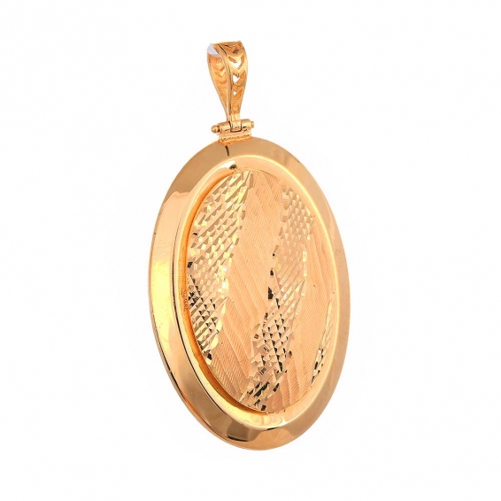 Mücevher Dünyası - 22 Ayar Tırtıklı Kolye Ucu Altın Madalyon - 9,4 Gr.