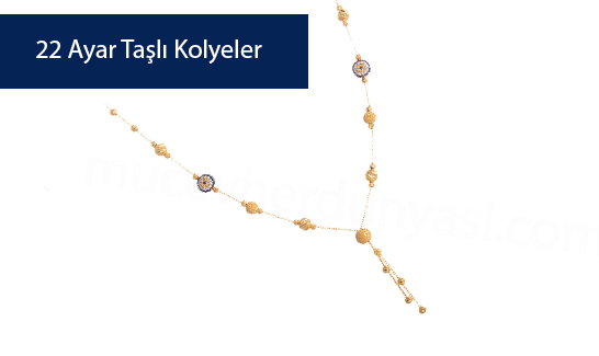 22 Ayar Taşlı Kolyeler