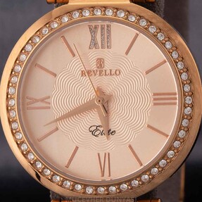 Revello Bakır Renkli Metal Kordonlu Sırataşlı Kadın Kol Saati 80043089 - Thumbnail