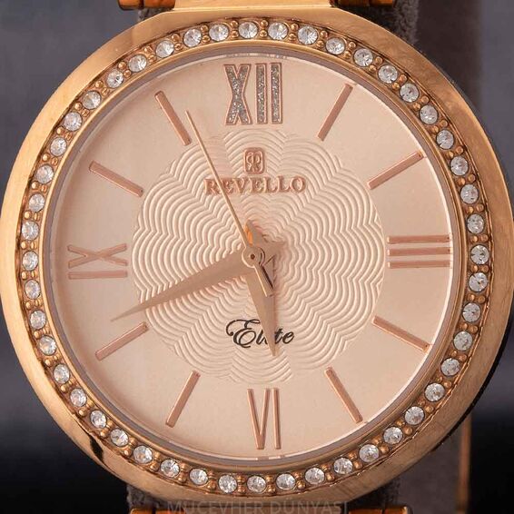 Revello Bakır Renkli Metal Kordonlu Sırataşlı Kadın Kol Saati 80043089