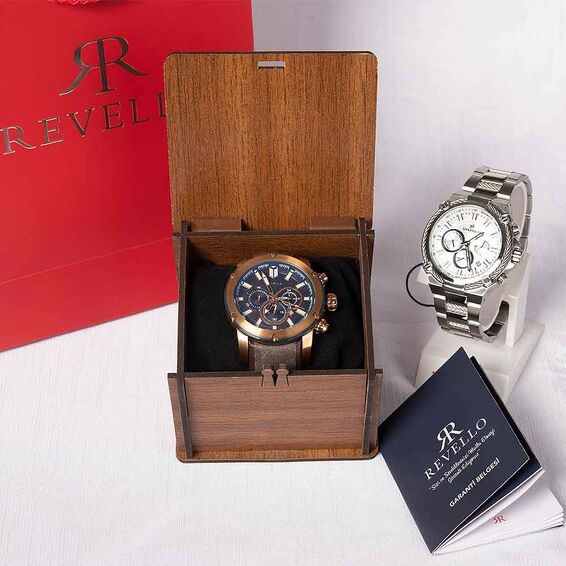 Revello Gri Ve Lacivert Metal Kordonlu Erkek Kol Saati 80036050